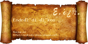 Endrédi Ákos névjegykártya